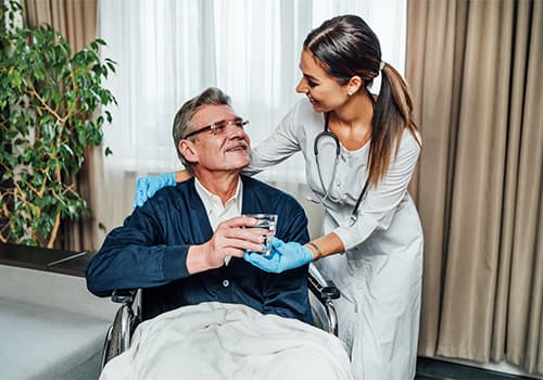 caretaker with elderly
