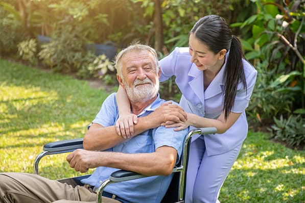 caretaker with elderly