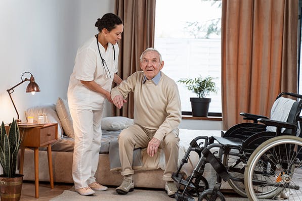 care taker with elderly